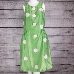 Carlisle Silk Midi Polka dot Retro Pinup Dress 8